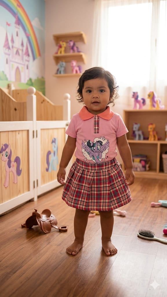 Set Cute Pony a Cuadros 2 Piezas